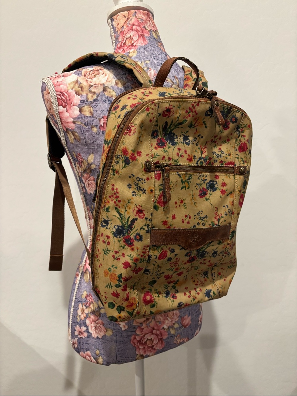 Patricia Nash Karina Prairie Rose coated canvas Backpack